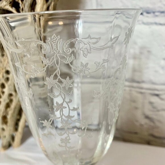 Vintage 40s Fostoria Navarre Etched Crystal Juice Glass - Picture 4 of 9